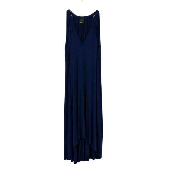 Ella Moss Halter Neck Midi Dress Navy Blue Women's Small - Picture 2 of 11